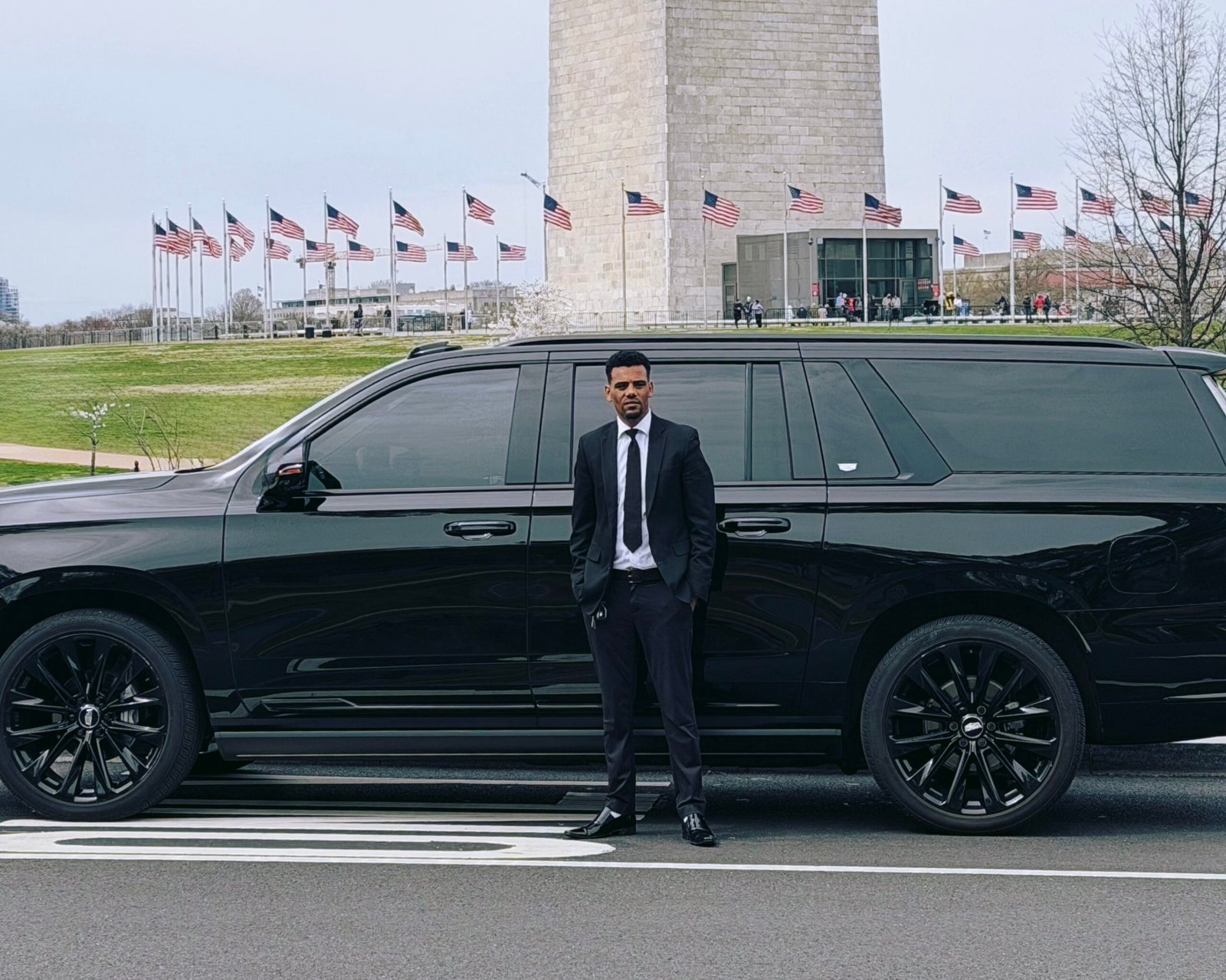 Luxury limo interior with leather seats and ambient lighting